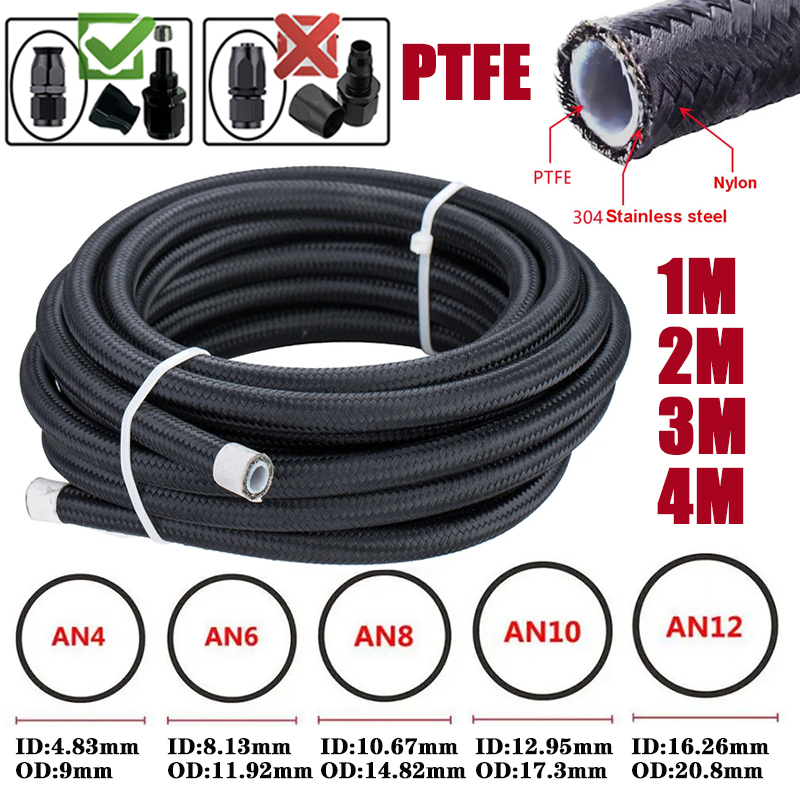 Ptfe Tape Thread - Selang Bahan Bakar PTFE E85 1M/2M/3M/4M